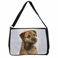 Border Terrier Large Black Laptop Shoulder Bag School/College