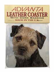 Border Terrier Dog Single Leather Photo Coaster