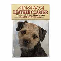 Border Terrier Dog Single Leather Photo Coaster, Printed Full Colour  - Advanta 