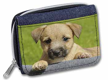 Border Terrier Puppy Unisex Denim Purse Wallet