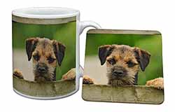 Border Terrier Puppy Dog Mug and Coaster Set