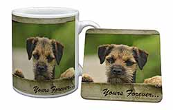 Border Terrier Puppy Dog "Yours Forever..." Mug and Coaster Set