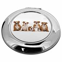 Bulldog Puppy Dogs Make-Up Round Compact Mirror