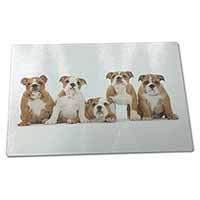 Large Glass Cutting Chopping Board Bulldog Puppy Dogs