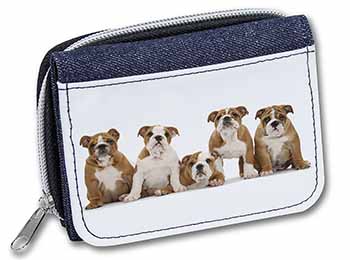 Bulldog Puppy Dogs Unisex Denim Purse Wallet