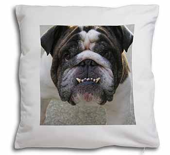 Bulldog Soft White Velvet Feel Scatter Cushion