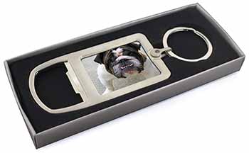 Bulldog Chrome Metal Bottle Opener Keyring in Box