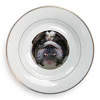 Bulldog Gold Rim Plate Printed Full Colour in Gift Box