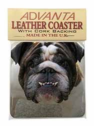 Bulldog Single Leather Photo Coaster