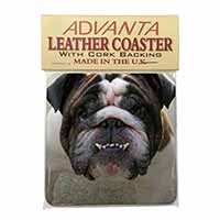 Bulldog Single Leather Photo Coaster