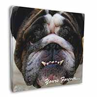 Bulldog "Yours Forever..." Square Canvas 12"x12" Wall Art Picture Print