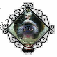 Bulldog "Yours Forever..." Wrought Iron Wall Art Candle Holder