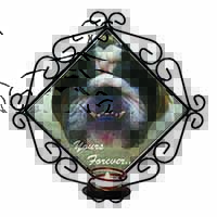 Bulldog "Yours Forever..." Wrought Iron Wall Art Candle Holder