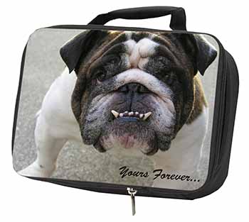 Bulldog "Yours Forever..." Black Insulated School Lunch Box/Picnic Bag