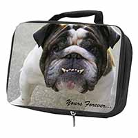 Bulldog "Yours Forever..." Black Insulated School Lunch Box/Picnic Bag