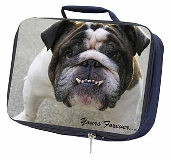 Bulldog "Yours Forever..." Navy Insulated School Lunch Box/Picnic Bag