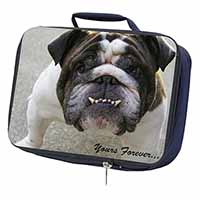 Bulldog "Yours Forever..." Navy Insulated School Lunch Box/Picnic Bag