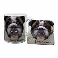 Bulldog "Yours Forever..." Mug and Coaster Set