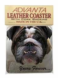 Bulldog "Yours Forever..." Single Leather Photo Coaster