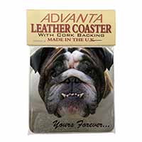 Bulldog "Yours Forever..." Single Leather Photo Coaster