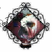 Bulldog Dog Wrought Iron Wall Art Candle Holder