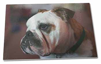 Large Glass Cutting Chopping Board Bulldog Dog