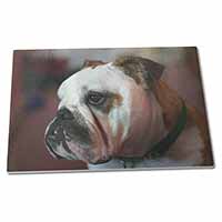 Large Glass Cutting Chopping Board Bulldog Dog