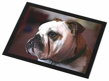 Bulldog Dog Black Rim High Quality Glass Placemat