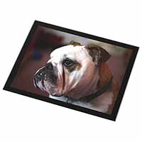 Bulldog Dog Black Rim High Quality Glass Placemat