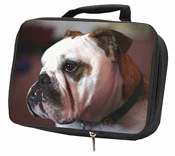 Bulldog Dog Black Insulated School Lunch Box/Picnic Bag