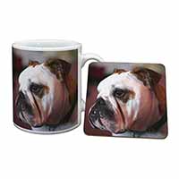 Bulldog Dog Mug and Coaster Set