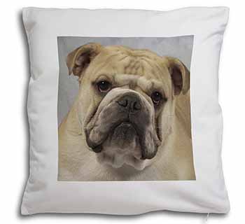 Bulldog Soft White Velvet Feel Scatter Cushion
