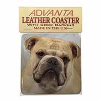 Bulldog Single Leather Photo Coaster, Printed Full Colour  - Advanta Group®
