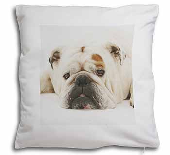 White Bulldog Soft White Velvet Feel Scatter Cushion