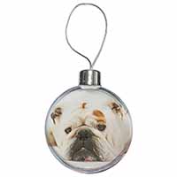 White Bulldog Christmas Bauble