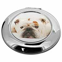 White Bulldog Make-Up Round Compact Mirror