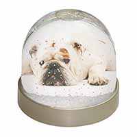 White Bulldog Snow Globe Photo Waterball