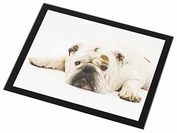 White Bulldog Black Rim High Quality Glass Placemat