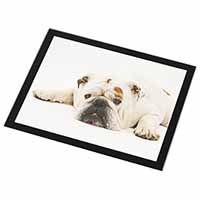 White Bulldog Black Rim High Quality Glass Placemat