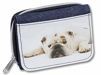 White Bulldog Unisex Denim Purse Wallet