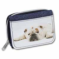 White Bulldog Unisex Denim Purse Wallet