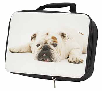 White Bulldog Black Insulated School Lunch Box/Picnic Bag