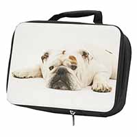 White Bulldog Black Insulated School Lunch Box/Picnic Bag