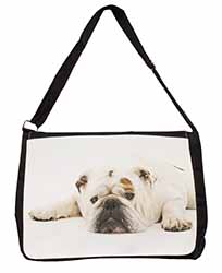 White Bulldog Large Black Laptop Shoulder Bag School/College