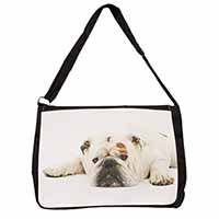 White Bulldog Large Black Laptop Shoulder Bag School/College