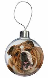 Beautiful Tan Bulldog Christmas Bauble