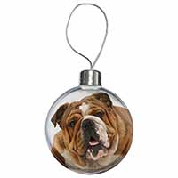 Beautiful Tan Bulldog Christmas Bauble