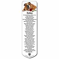 Red Bulldog with Red Rose Bookmark, Book mark, Printed full colour