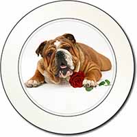 Red Bulldog with Red Rose Car or Van Permit Holder/Tax Disc Holder