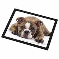 Bulldog Black Rim High Quality Glass Placemat